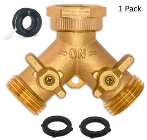 Morvat Heavy Duty Hexagonal Brass 2 Way Garden Hose Y Splitter Morvat Heavy Duty Hexagonal Brass 2 Way Garden Hose Y Splitter