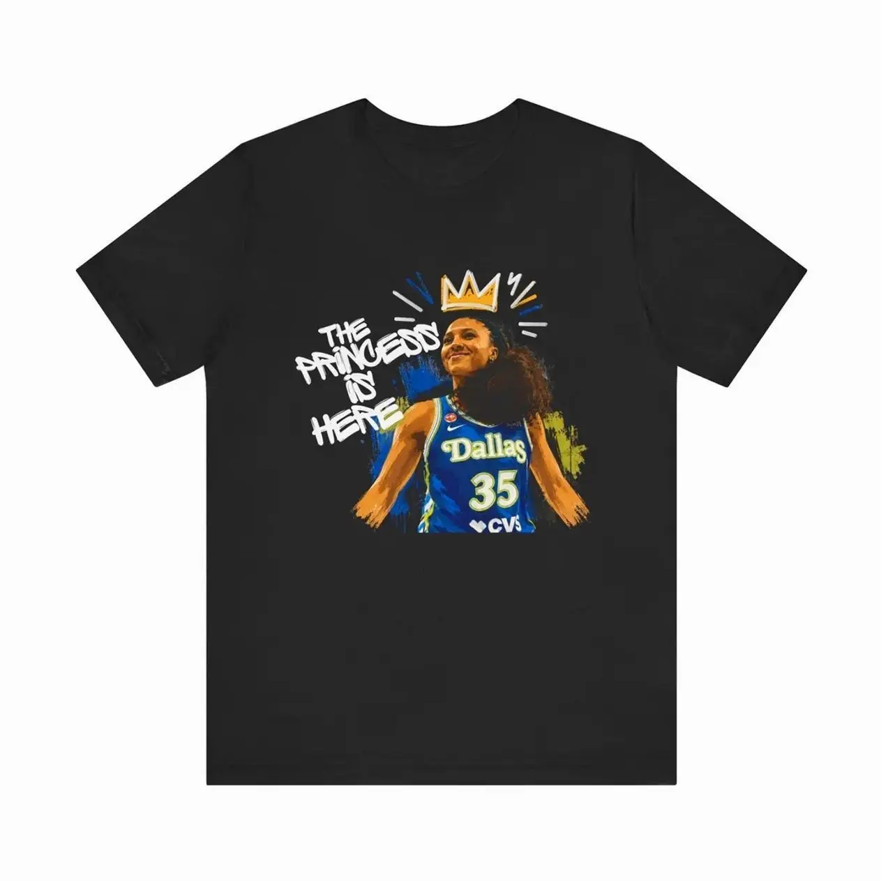 Azzi Fudd 'The Princess Is Here' Basketball Player Illustration Tee