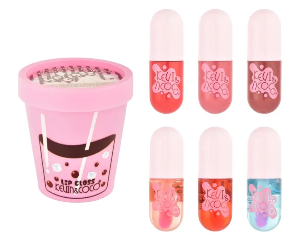 Kevin & Coco Lip Gloss 6 Piece Kit | Glossy Lip Set with Assorted Shades