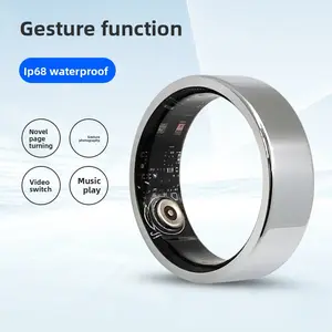 Bluetooth Wearable Smart Ring Fitness Tracker Device - Gym Workout Monitor, Heart Rate Tracker, Step Counter, Waterproof, Remote Functionality