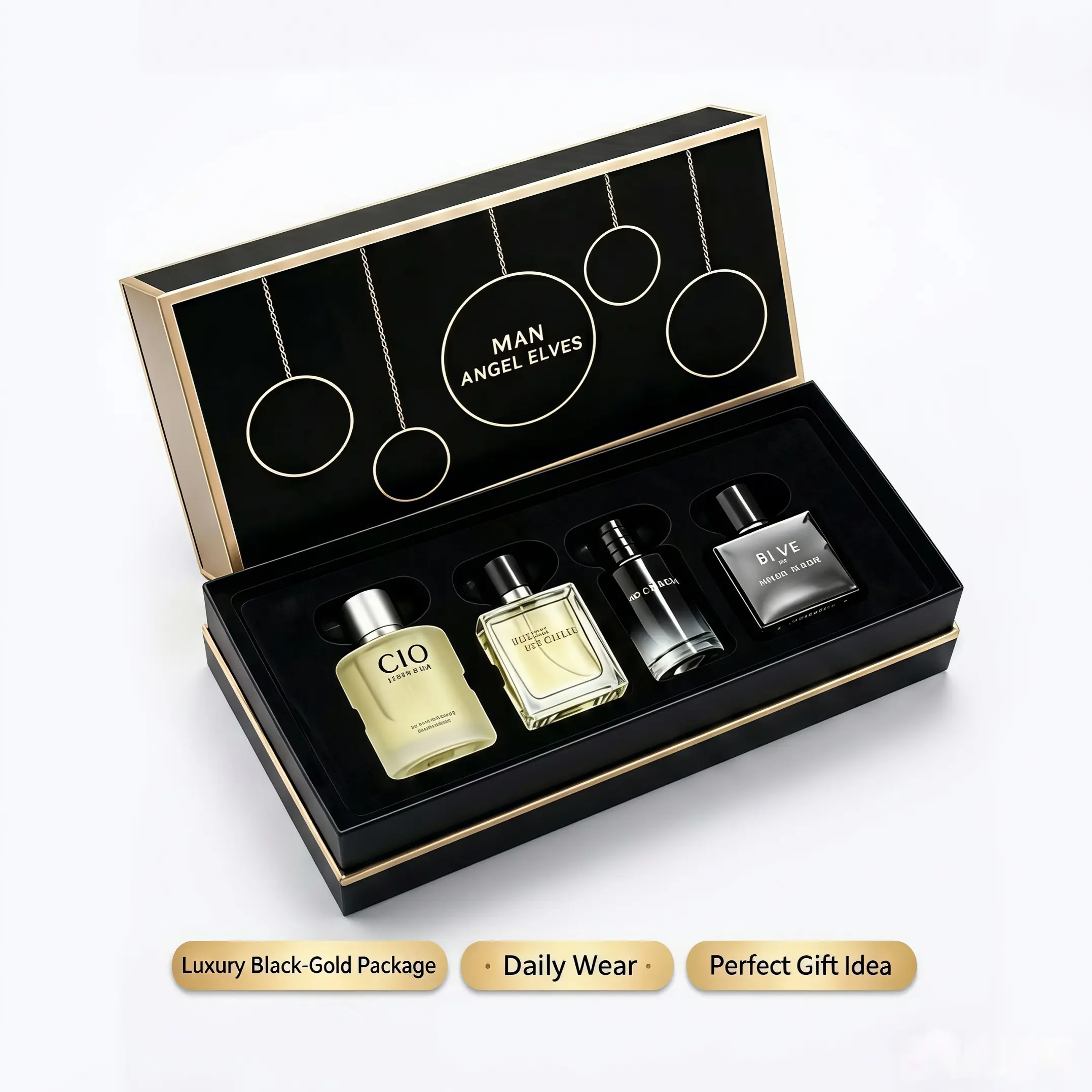 Men’s Eau De Toilette Gift Set - 4x30ml Long-Lasting Fresh Summer Cologne, Ideal for Daily Commutes, Romantic Dates, Men’s Colognes, Perfume Para Hombres (Beauty & Personal Care Fragrance Set)