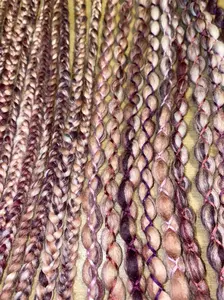 Chameleon Fiber Co Black Berry Handmade Wool Dreadlocks - Semi Permanent Hair Extensions for Braiding & Tying - 60 Pieces Full Set - Customizable Lengths & Widths - Water & Olive Oil Soap Made - Essential Oils Fragrance Option Available