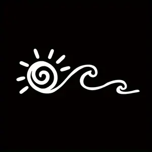 Ocean Inspired Car Decal Set - Sun, Wave, and Ocean Design for Exterior Accessories