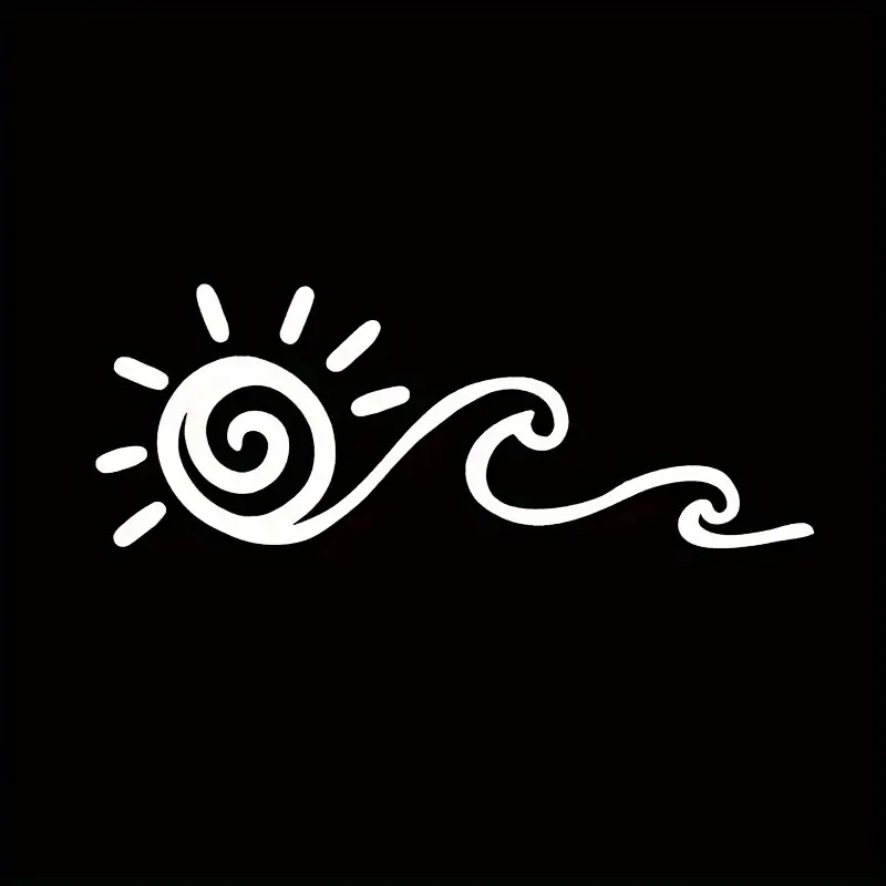 Ocean Inspired Car Decal Set - Sun, Wave, and Ocean Design for Exterior Accessories, Vehicle Exterior Decoration