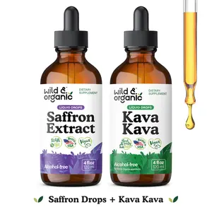 Wild & Organic Mood & Mind Balance Duo: Saffron for Mood Support + Kava Kava for Relaxation Support, Vegan, Sugar & Alcohol-Free