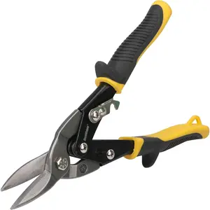 10-Inch Aviation Tin Snips, Straight Cutting Scissors for Sheet Metal, Aluminum & Gutter Projects, DIY Hand Tool Sheet Metal Cutter