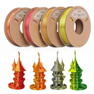ERYONE Silk Dual Color Filament Bundle|Silk Tri-Color Coextrusion PLA Filament|Matte Bicolor PLA Filament , PLA 3D Printer 1.75mm +/- 0.03mm, Silk Coextrusion PLA Filament 250gX4 Spools