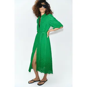 H&M Broderie-anglaise cotton shirt dress