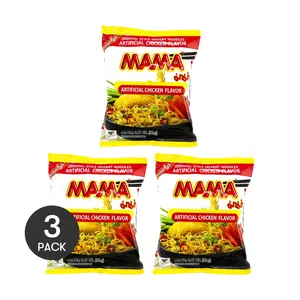 MAMA Thai Instant Noodles Chicken Flavor - 3 Pack (90g Each) | Authentic Thai Ramen