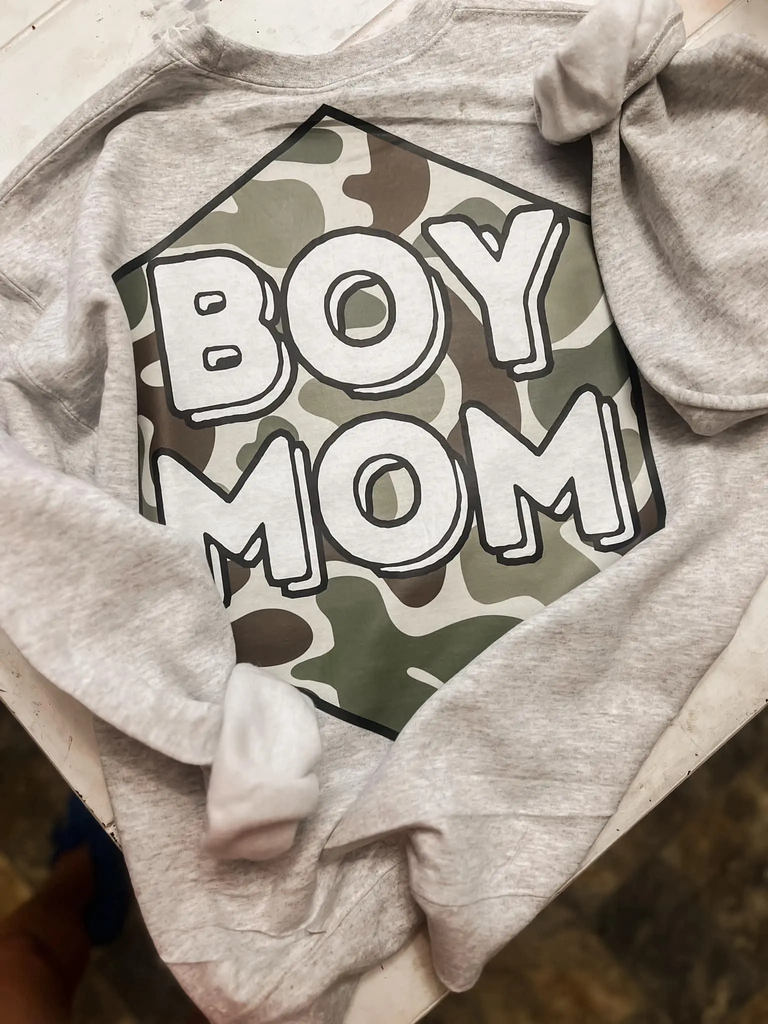 Old School Camo Boy MAMA Sweater - Classic Camo Pattern Vintage Aesthetic Comfortable Casual Wear for Everyday Use