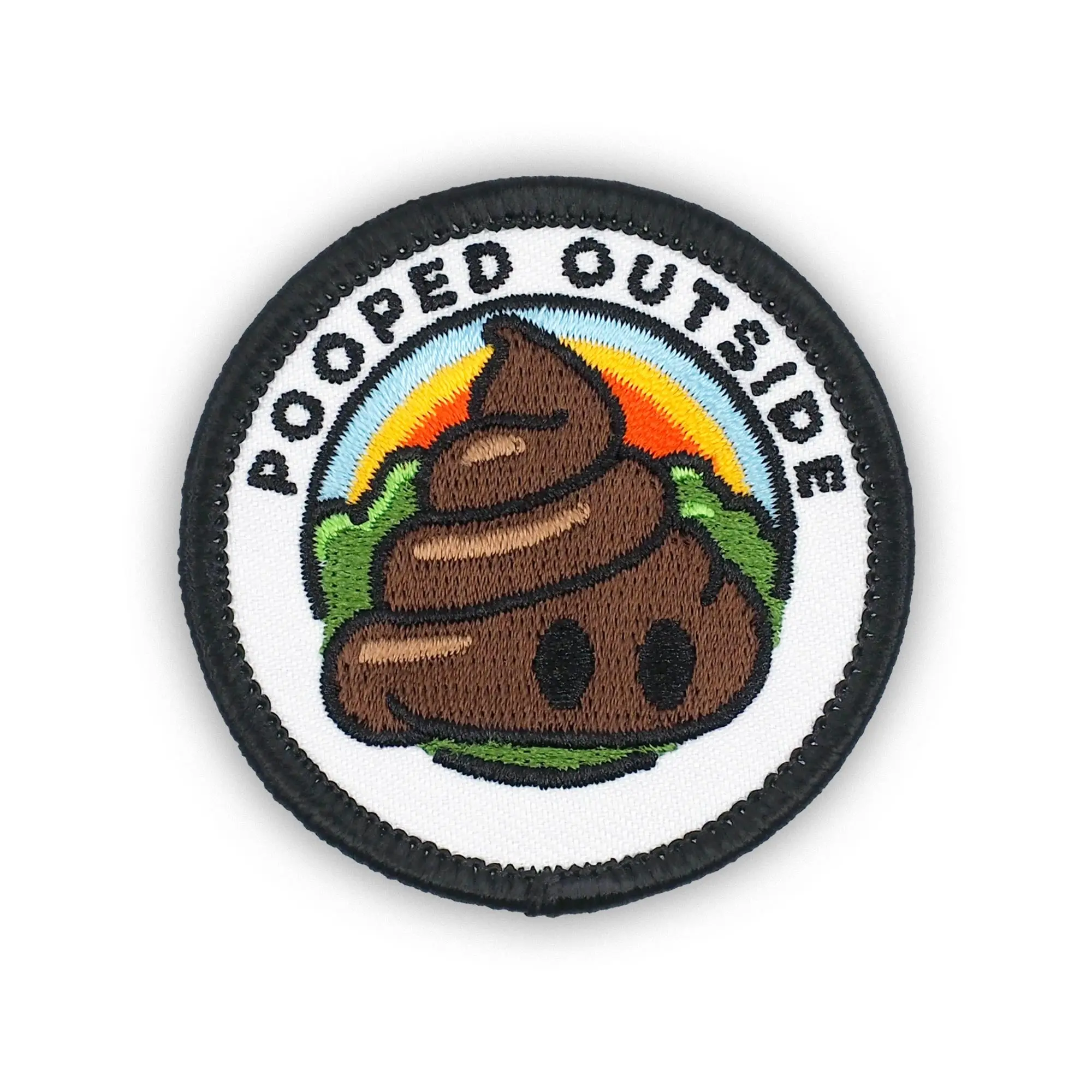 Adulting Merit Badge Embroidered Iron-On Patch (Pooped Outside)