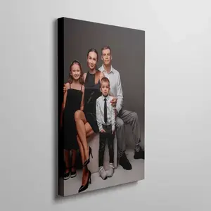 1 Custom Family Photo Mural - UV Printed on Framed Canvas, Personalized Packaging with Pine Wood Frame, Multi-functional Decoration for Both Home and Office, Suitable for Bedrooms, Living Rooms, Dining Rooms, Seasonal Displ, Father's Day, Independence Day