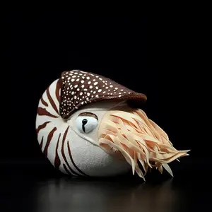 Cute Lovely 20x18x9CM Nautilus Plush Toy Chambered Nautilus Nautiloidea Model Sea Life Stuffed Animals Soft Dolls Gift