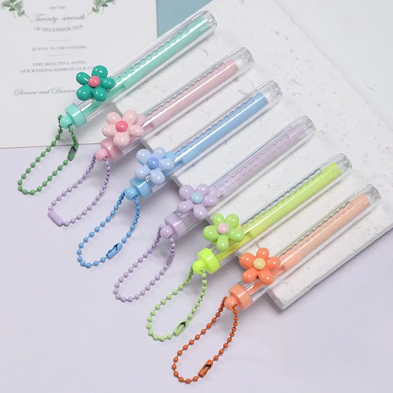 1/6pcs Cute Flower Designs Lightweight Push-Pull Erasers | Debris-Free, No Marks,  Clean Wiping Experience - Adorable Cartoon Design for School & Office