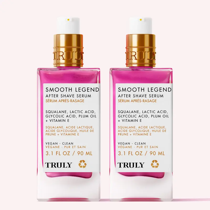 2-Pack Smooth Legend After Shave Serum – Targets Ingrowns and Discoloration with Glycolic Acid & Squalane – Calms Irritation and Redness – Brightens and Smooths Skin on Legs, Underarms & Pubic Area – Lightweight, Fast-Absorbing Formula