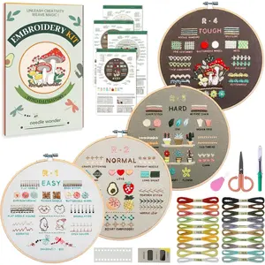 Embroidery Kit for Beginners, 4 Stages to Learn 38 Stitches, with Step-By-Step Instructions and Clear Videos, Includes Multiple Accessories,  for Craft Lovers.