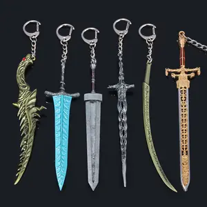 Elden Ring Damascus Greatsword Marlene's Artificial Hand Sword Dark Moon Greatsword Metal Weapon Model Pendant Keychain