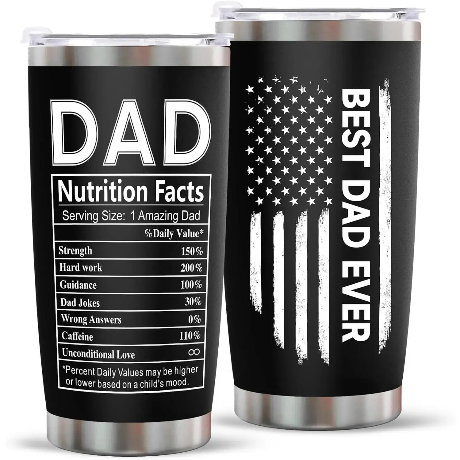 20Oz Double Wall Insulated Stainless Steel Vacuum Coffee Tumbler - Leakproof Travel Tumbler with Lid, Modern Anniversary Gift for Dads, Camping Kitchenware