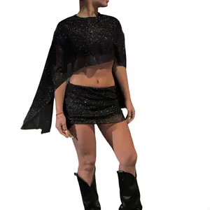 Women Sheer Long Cape High Low Hem Chiffon Shawl Flowy Mesh Poncho Wraps for Evening Dress Cover Up Capes