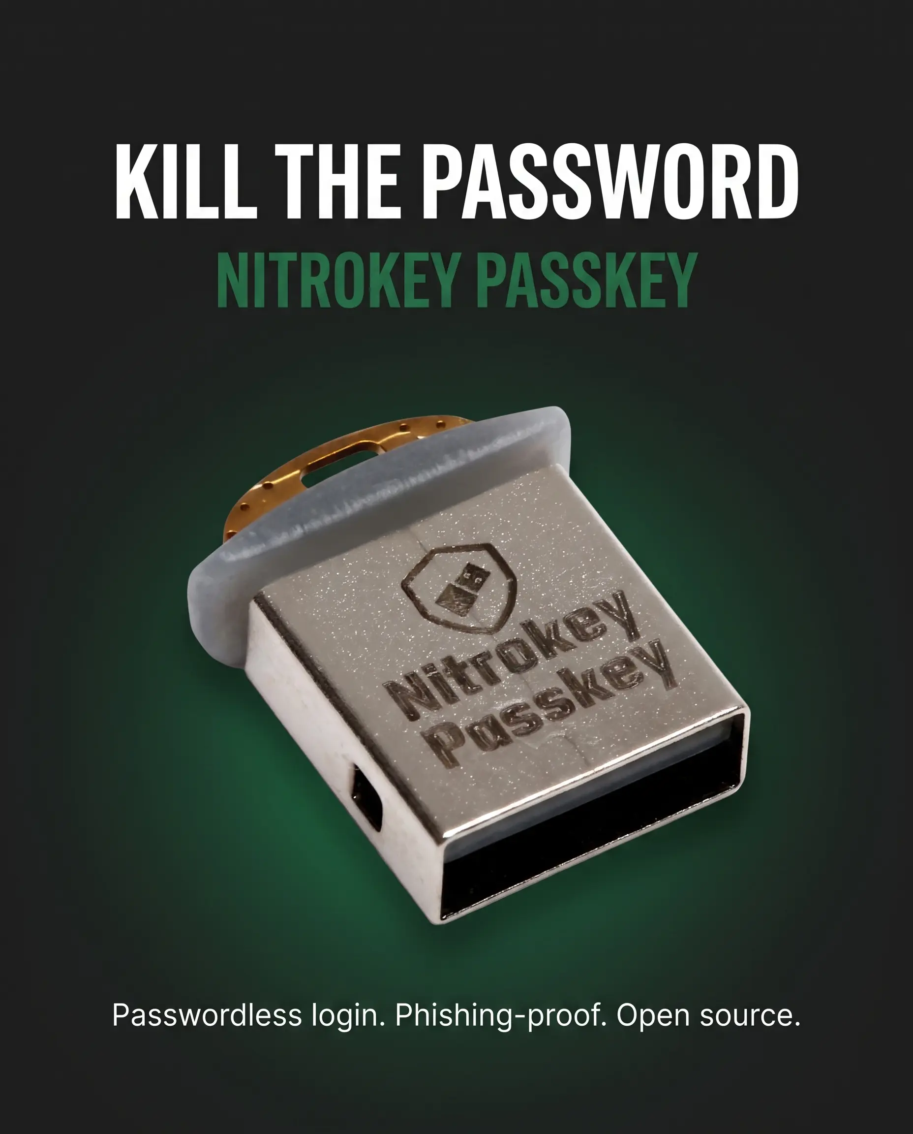 Nitrokey Passkey FIDO2 Security Key with Touch Button - Passwordless Login, Phishing-Proof, Open Source, Made in Germany, USB-A Plug (USB-A)