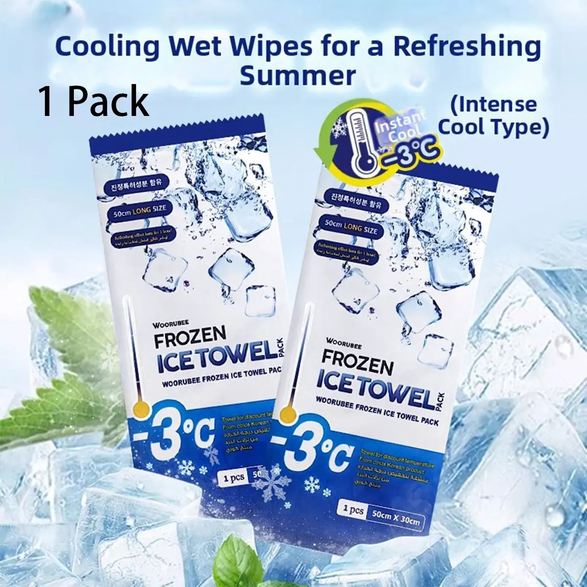 Cooling Wet Towel Wipes, Menthol Ice Towel, Lightweight Soft Towel for Instant Cooling Relief, Portable Body Cooling Towels for Sports, Gym, Hiking, Camping, Travel, Outdoor Work and Summer Heat, Soft Refreshing Sweat Wipes for Face, Neck and Body, 5 Pack