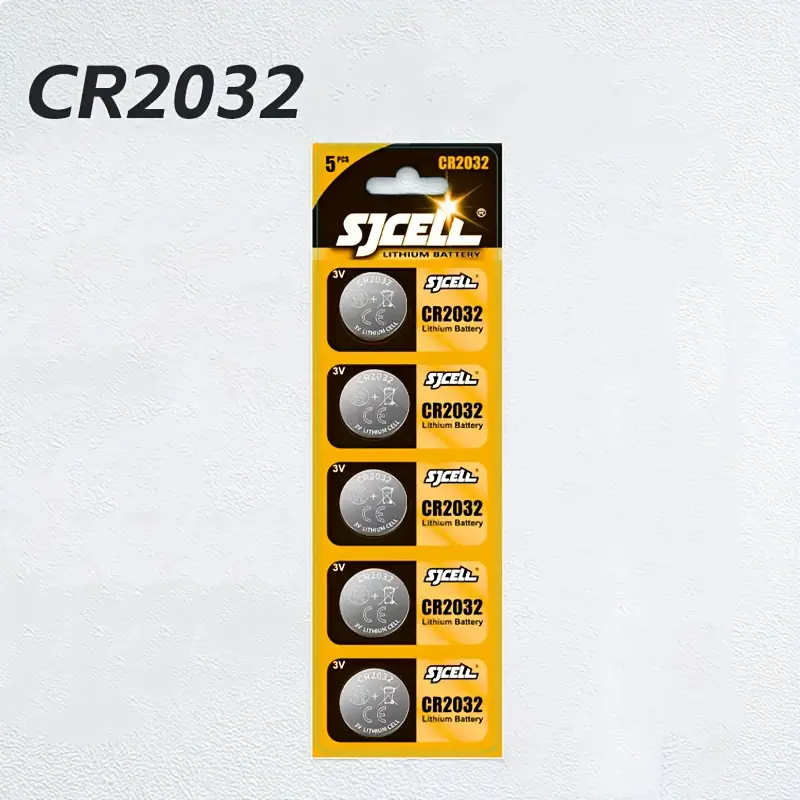 5 Pack Cr2032 Lithium Battery Buttons, 3v Cr2032 Dl2032 Ecr2032 Replaceable Battery Replacement Batteries for Electronic Watches, LED Toys, Remote Controls