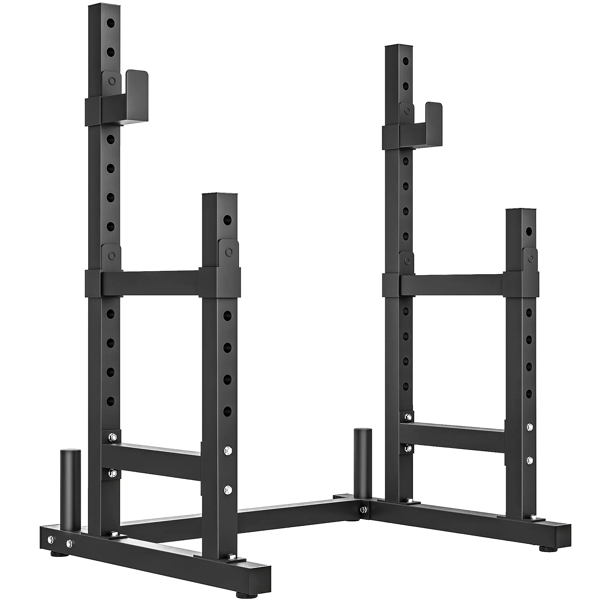 Soozier Heavy-Duty Steel Frame Squat Rack - Unisex Adjustable Height Home Gym Bench Press Stand with Dual Racks, Weight Plate Holders, 660lbs Max Load, Seamless Transitions, Comfortable Setup, Functional Training, Upper Body Support