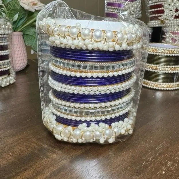 Silky Metal Bangles - silky Colorful Metal Bangles sets  with Variety of Colors and Designs size 2.8”
