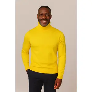 Lavane' 501T Slim Fit Turtleneck Pullover Yellow