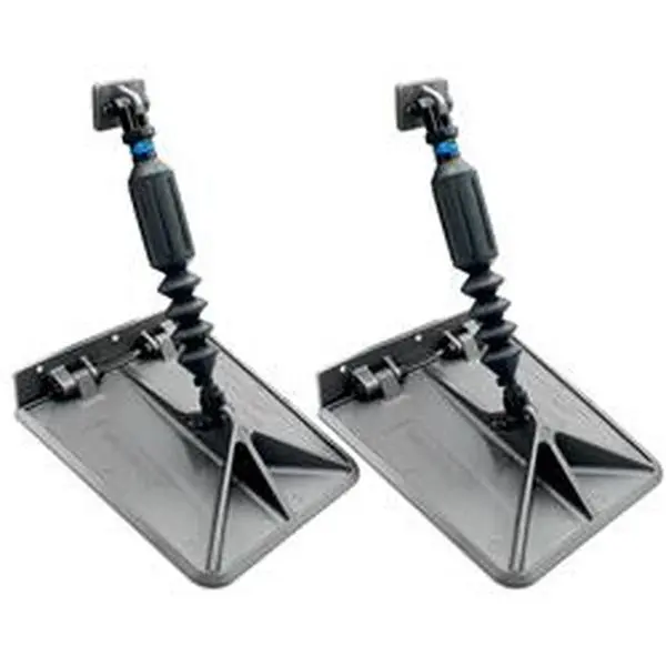SX Series Molded Composite Trim Tabs for 16-18 ft Boats (60-150HP) - 3.4 lbs Rust Resistant Automatic Stabilizer with Integral Design, Improves Handling, Faster Acceleration, More Top Speed, Gunmetal Grey, Great for Skiing, Tubing, Powerboats, Reduces Bow