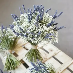 65pcs Dried Flower Bouquet Lavender and Sunflower Bouquet DIY Home Decor Elegant Mix Bouquet