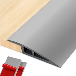Self Adhesive 36 Inch Vinyl Floor Transition Strip Door Threshold, Edge-Reducer Transition Strips for Doorways and Floors (Gray)