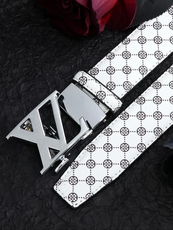 Men's Alloy Automatic Buckle Belt, Casual Fashion Print Waistband, High-End Lightweight Design, Versatile Pants Strap, All Seasons, Stylish Belts Men's Alloy Automatic Buckle Belt, Casual Fashion Print Waistband, High-End Lightweight Design, Versatile Pants Strap, All Seasons, Stylish Belts