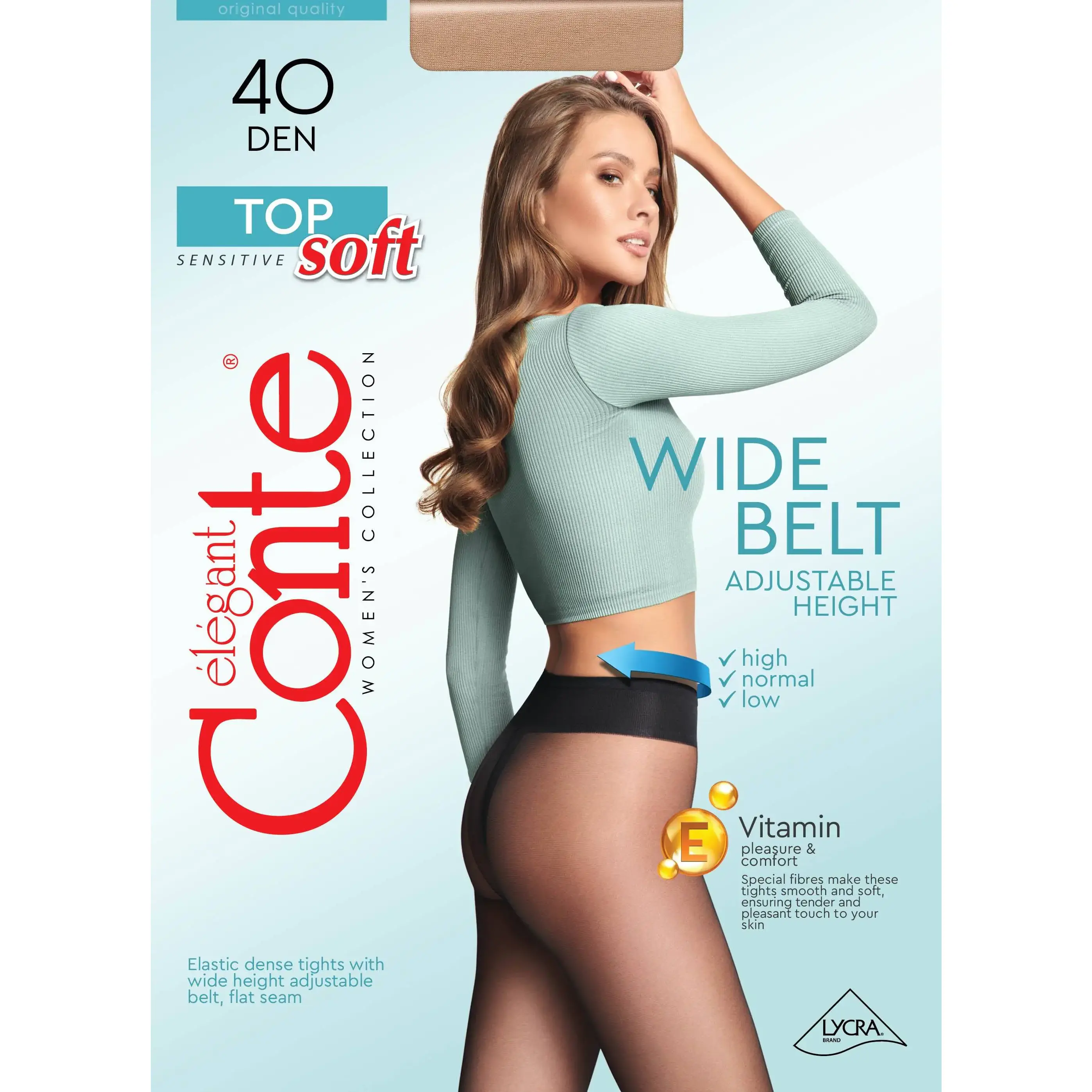 Conte Women's 40 Den Soft T-Top Cotton Tights - Ultra Low-Rise, Smooth, Adjustable, Sheer-to-Waist, Vitamin E-Infused, Everyday Elegance, Perfect Fit (14C-37SP) | Sheer, Cotton Crotch, Synthetic, Ultra Low-Rise Styles, Sheer Tights, Cotton Crotch Tights