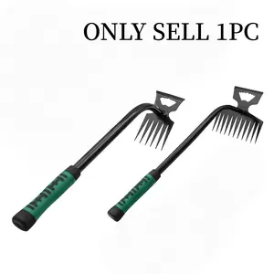 Weed Control Tool for Farming and Home Use, Rubber Handle Garden Rake, 5 Teeth 6 Teeth 11 Teeth Small Hoe, Iron Shovel for Gardening, Garden Tools