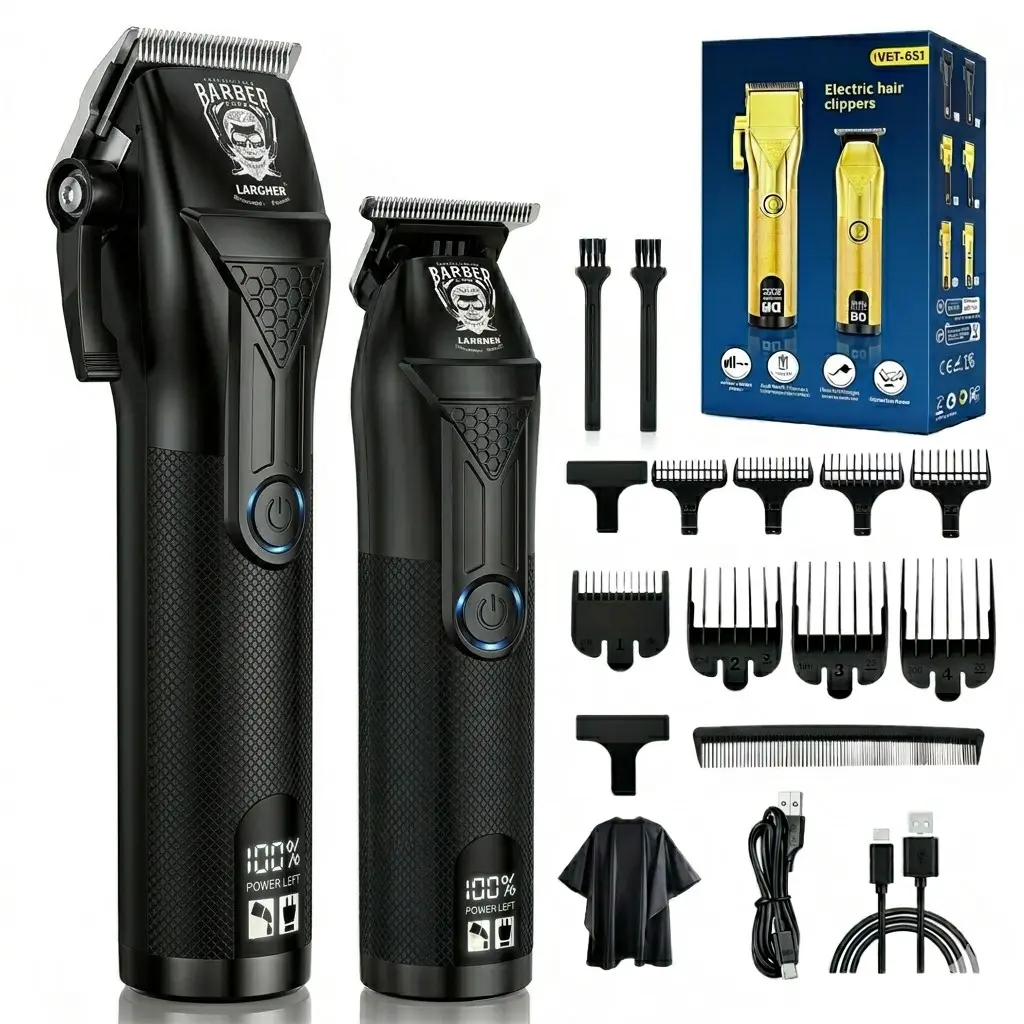 Largner High-End Electric Hair Trimmer Set, Two-In-One Multifunctional Beauty Grooming Kit, Beard Razor, Digital Display, Suitable for Men, Cordless Hair Trimmer