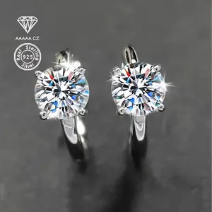 925 Silver 5A CZ Mosaic Earrings, Fashion Delicate, For Women, Birthday, Valentine'S Day, Christmas, New Year, Daily, Party, Wedding, Ramadan, All Seasons