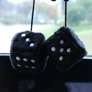 Dice Shaped Car Rearview Mirror Hanging Ornament, Cute Car Interior Decoration, Universal Car Interior Accessories for Women & Men, Car Interior Decorative, Car Accessory