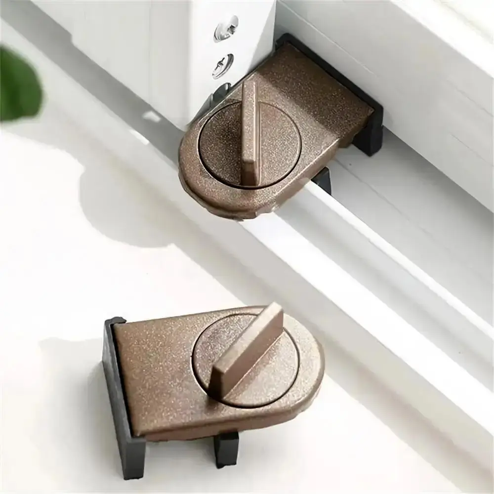 Sliding Door & Window Lock, Adjustable Sliding Window Locks with Anti-pinch, Anti-theft, Anti-fall Function & Safety Lock, Window Wedge