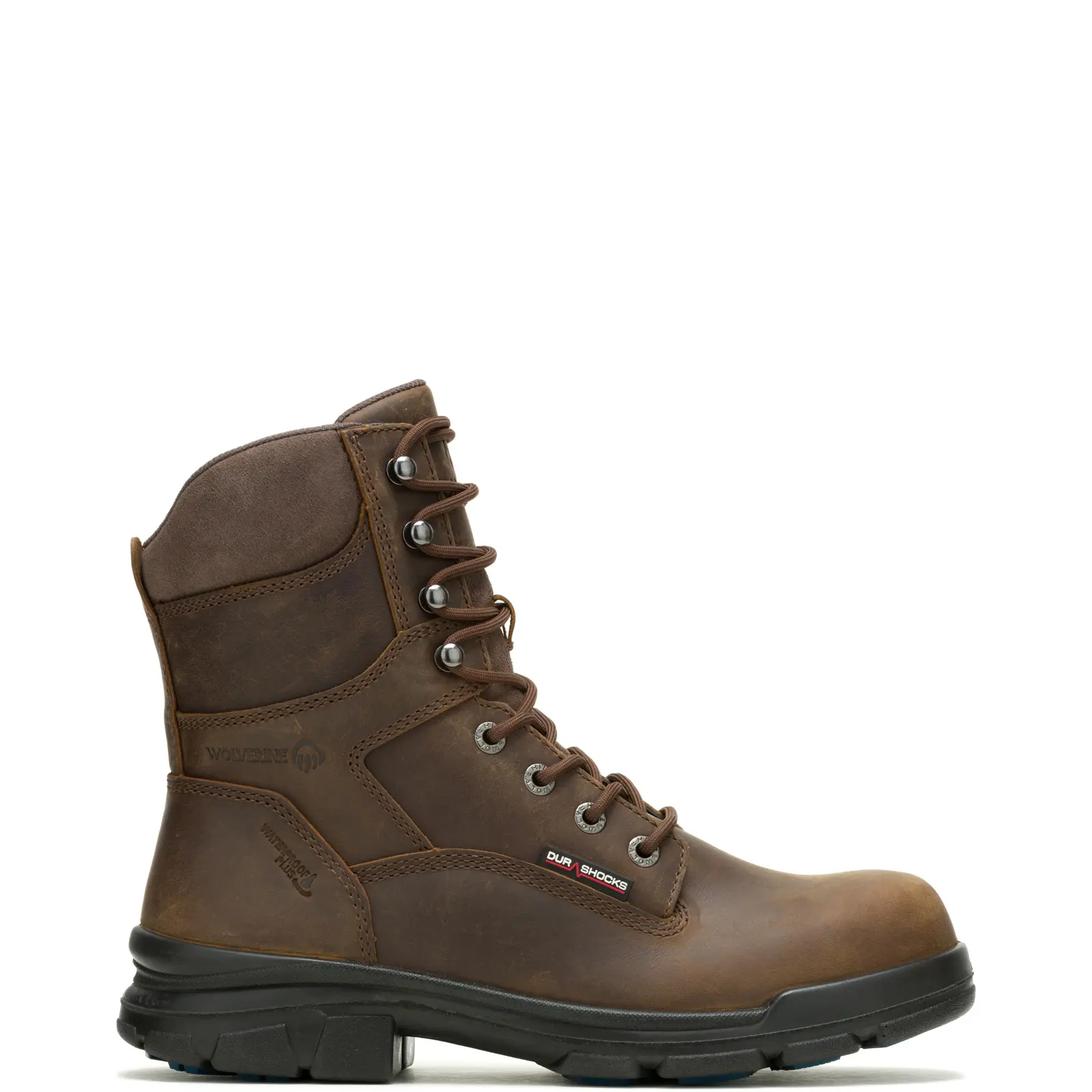 Wolverine DuraShocks SR Waterproof CarbonMax 8" Mens Brown Wide Work Boots