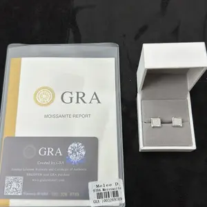 Moissanite Earrings VVS Icedout BussdownSolid Silver .999 Fast Shipping Exclusive Shine Luxury Screw back