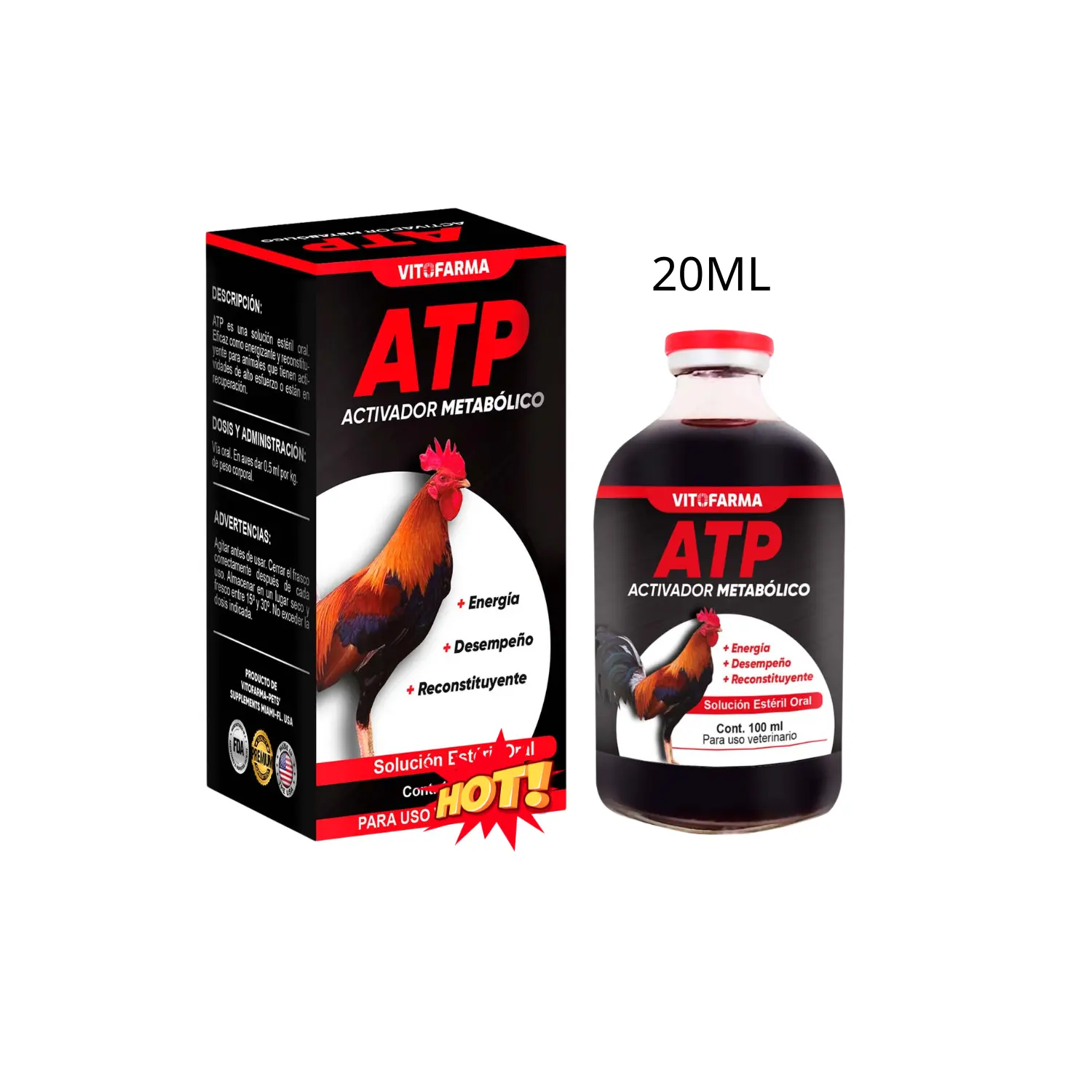 ATP Liquid Supplement for Roosters, 20 mL