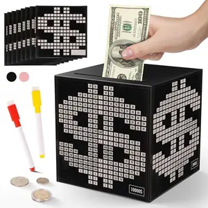 Piggy Bank for Adults,10k Savings Challenge Box, 4.72inch Money Saving Box 10,000 with Counter for Savings Goal $3000 $5000, Unbreakable Metal Cash