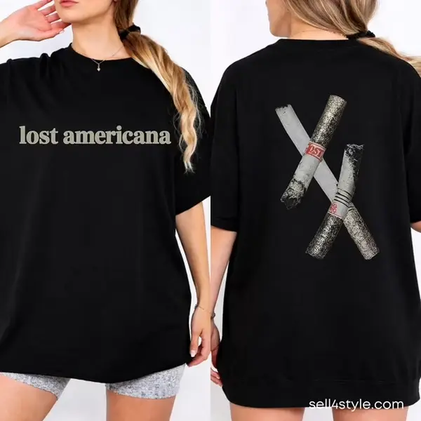 Lost Americana Tour Shirt, Retro USA Road Trip Shirt, Western Desert Aesthetic T-Shirt, Vintage Style Retro Shirt Y2K Halloween Outfit for Men Gift for Birthday  Holiday