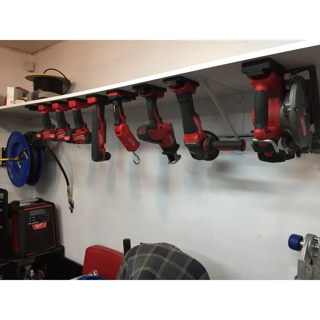 Milwaukee Tool Holders - White Only, Wall Mount Tool Storage, Aftermarket Accessory with Clean Print for DIY Users