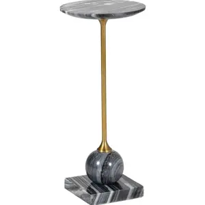 Uma Marble Drink Table - black