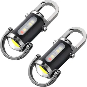 Emergency Keychain Light Rechargeable Keychain Flashlights 800 Lumens EDC COB Work Light 7 Modes for Walking Searching Hiking Durable Waterproof