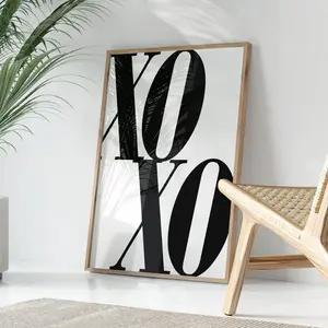 XO Chic Monochrome Wall Art, Retro & XO Quote, Black and White, Modern Poster, Wall Art, Vintage Prints, Typography Poster, Vintage Art