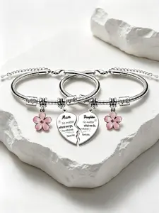 ZIMOXUAN 2Pcs Matching Mom Daughter Bracelets Set, Mother Daughter Friendship Bracelet Gifts, Ideal Birthday Christmas Thanksgiving Valentine Mother's Day Jewelry Presents for Mama and Girls
