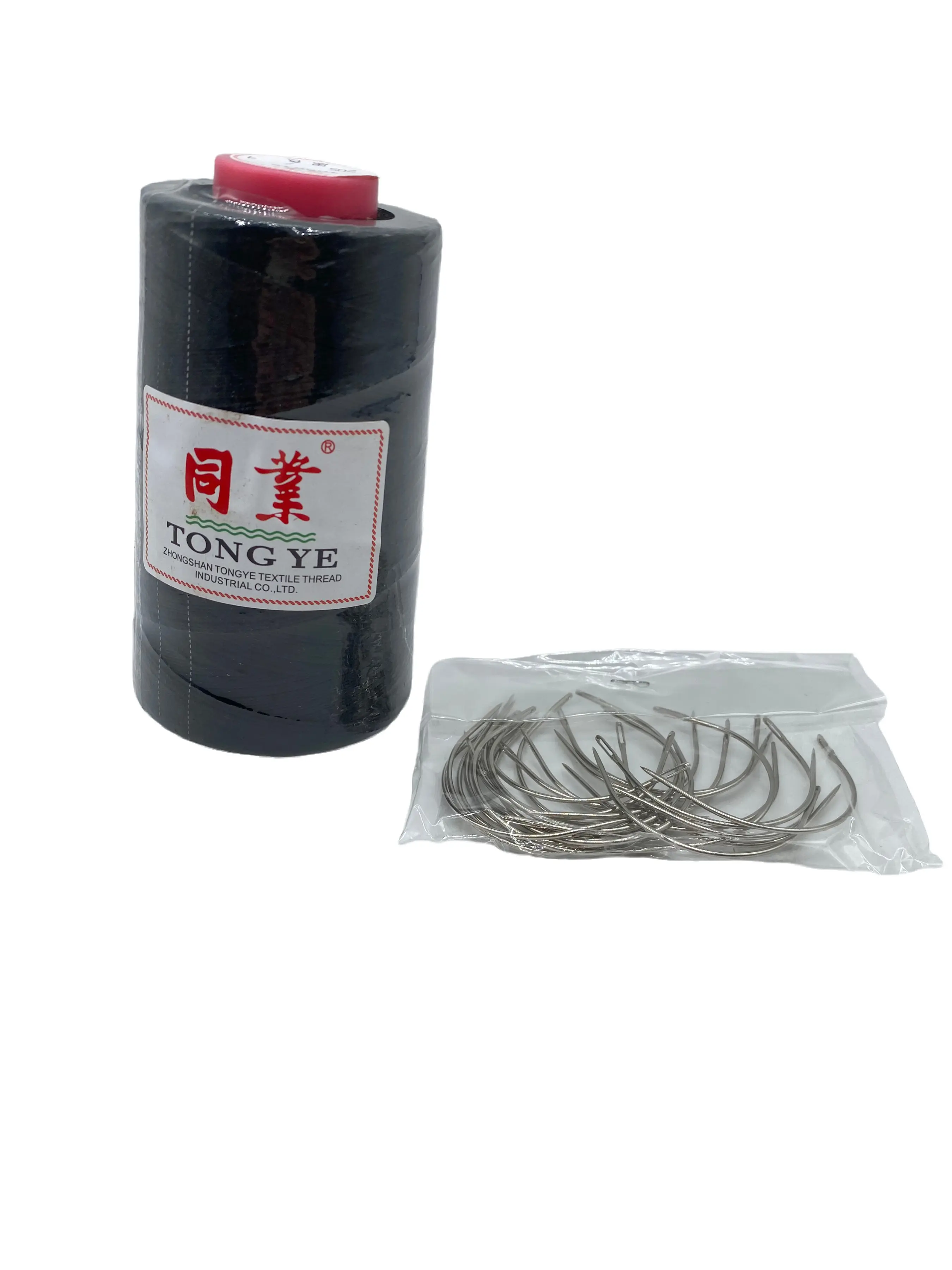 25Pcs C Needles & 1 Roll Black Cotton Thread Hair Braiding & Extension Kit with Bonus Gifts, Must-Have for Hair Stylists